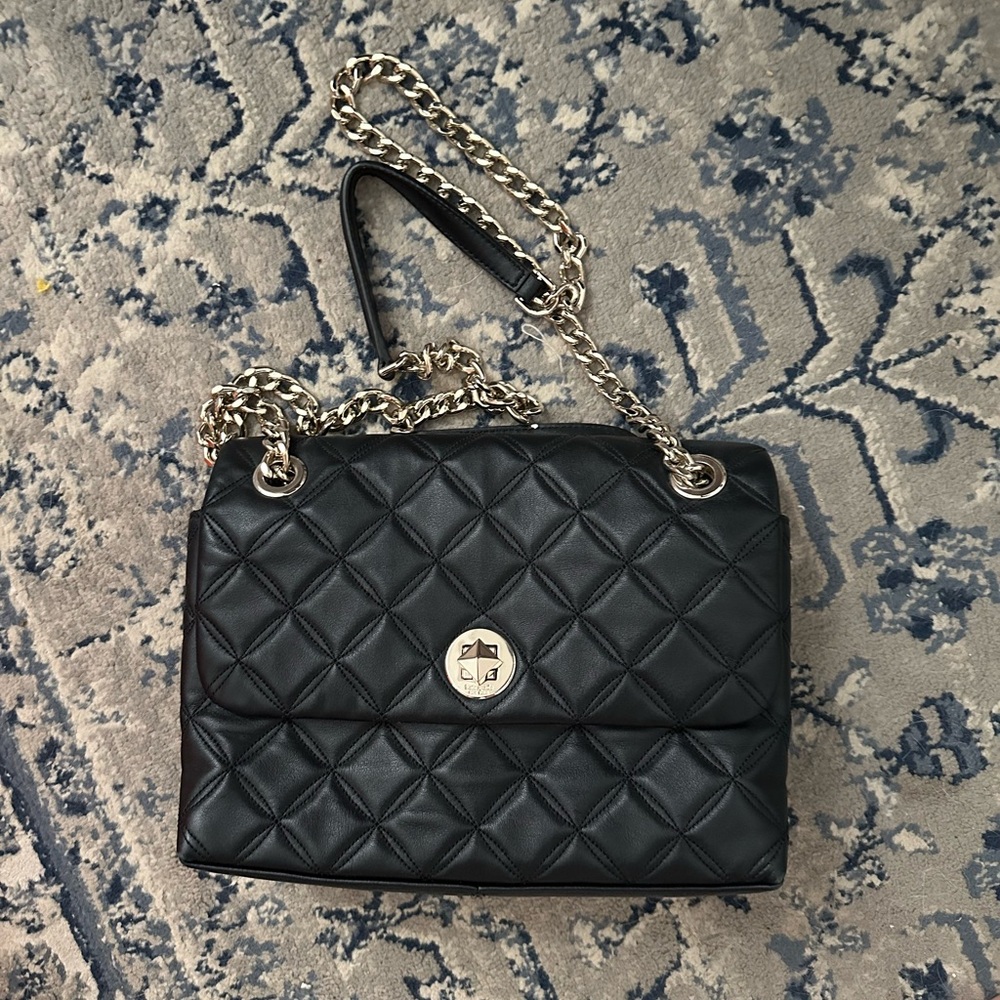 Kate Spade Black Quilted Chain Bag